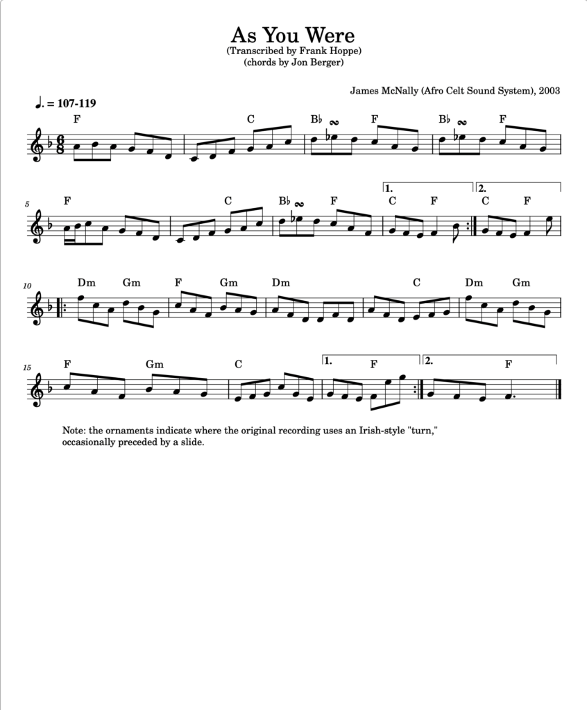 As You Were sheet music (image)