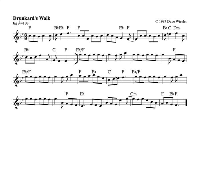 Drunkard's Walk music score
